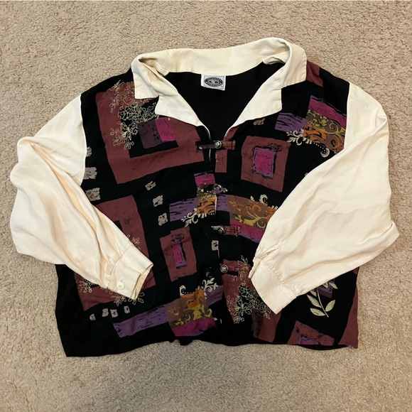 Classic Essentials Tops - Classic Elements Women’s Button Down Shirt Blouse Multicolor Vintage 80s 90s